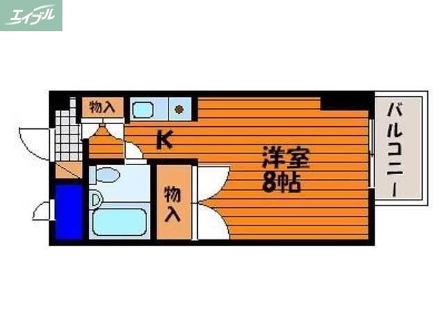アルファ大供(1K/4階)の間取り写真