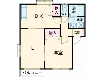 パルフェB棟(2DK/2階)の間取り写真