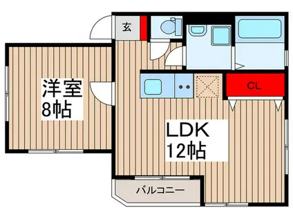 レジーナ北大宮(1LDK/2階)の間取り写真