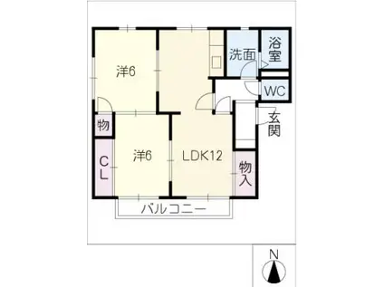 グリーンハイツ鈴木A棟(2LDK/2階)の間取り写真