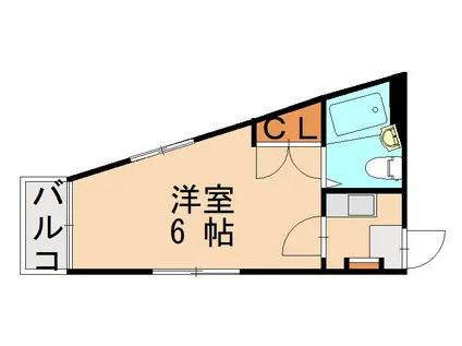 サンリゾート香椎II(1K/2階)の間取り写真