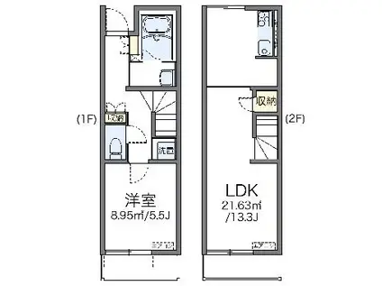 レオネクストコンカドール(1LDK/1階)の間取り写真