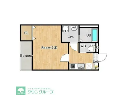 ジーメゾン西大宮アウリス(1K/1階)の間取り写真