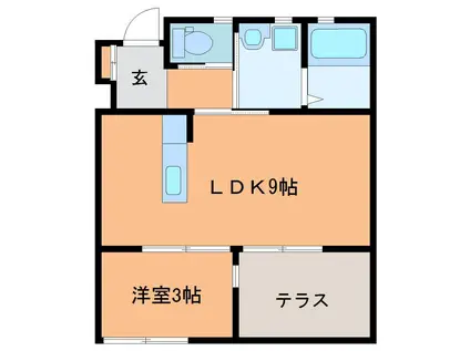 K・クレスト17(1LDK/1階)の間取り写真