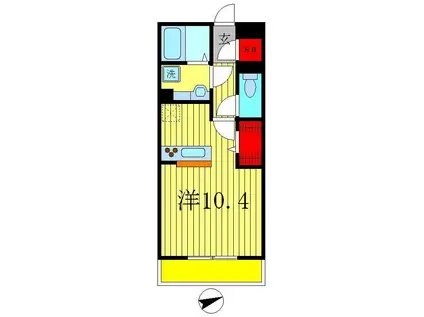 ARCOBALENO(ワンルーム/1階)の間取り写真