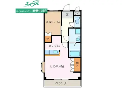フルスパッセンA(1LDK/2階)の間取り写真