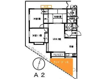 カルチェラタン翠A棟(3LDK/1階)の間取り写真
