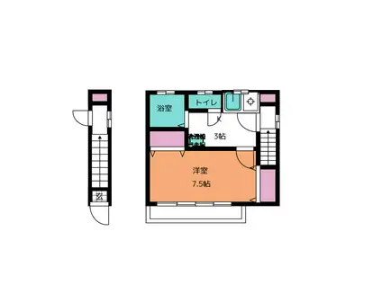 プチメゾン(1K/2階)の間取り写真