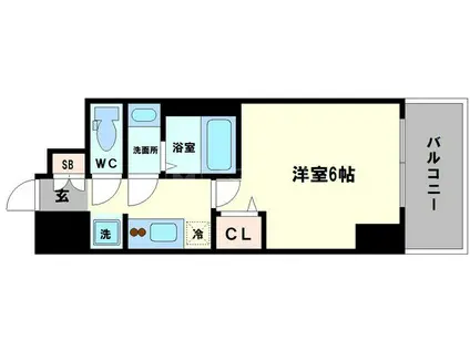 LC難波クレア(1K/3階)の間取り写真