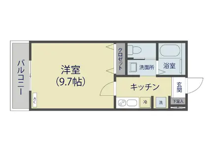 SERENA II(1K/2階)の間取り写真