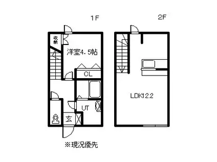 BMS-II(1LDK/1階)の間取り写真