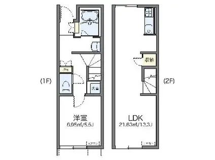 レオネクストフィールグリック(1LDK/1階)の間取り写真
