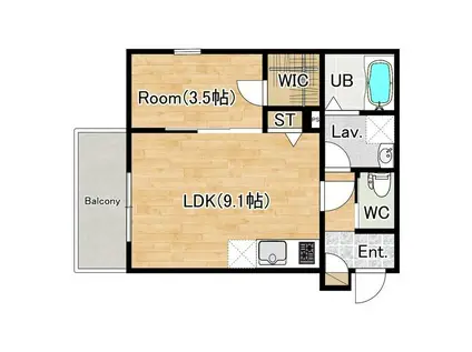 ジーメゾン清須アルカウス(1LDK/1階)の間取り写真