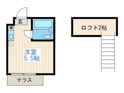 KYコーポ3(ワンルーム/1階)の間取り写真