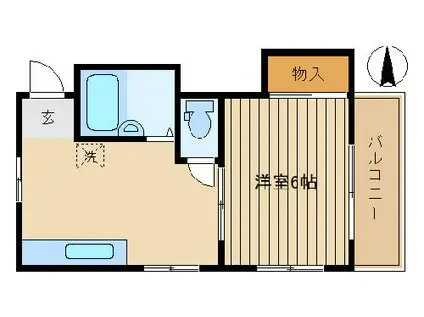 キンダイマンション(1DK/2階)の間取り写真