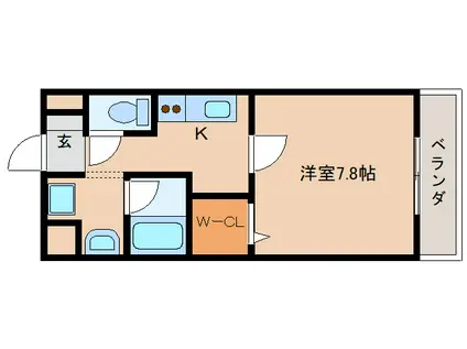 PRIMAVERILE(ワンルーム/1階)の間取り写真