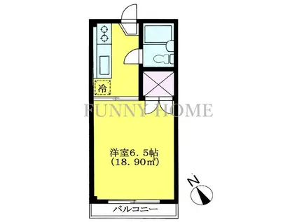 和泉町コーポ(1K/2階)の間取り写真