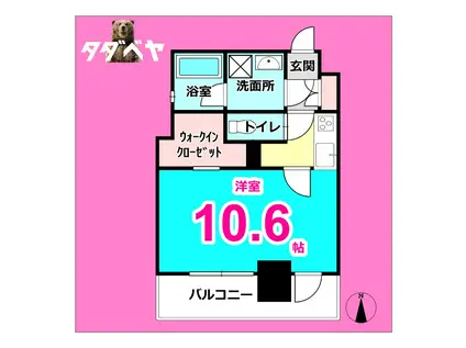 レジデンス SUN.K(1K/9階)の間取り写真