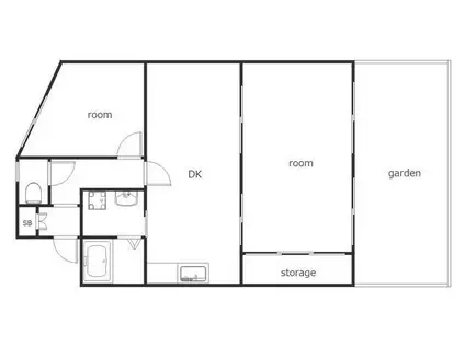 鉄村マンション(2DK/1階)の間取り写真