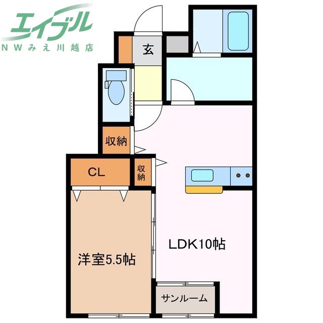 MYカメリア(1LDK/1階)の間取り写真
