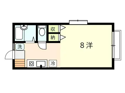 山口光ハイツ(ワンルーム/2階)の間取り写真