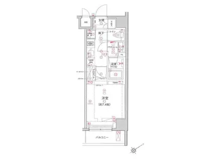 ARTESSIMO SCELTO(1K/7階)の間取り写真