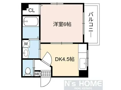 サンズサン野江(1DK/1階)の間取り写真