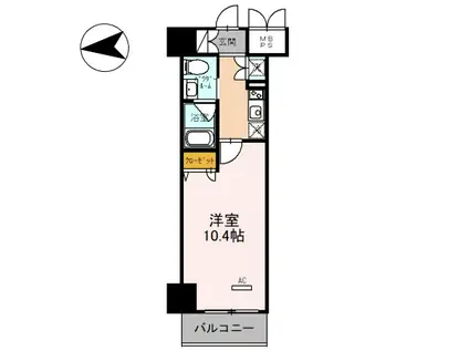 フェニックスレジデンス堺東(1K/2階)の間取り写真