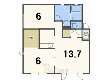 カサ・ベレーザ白石(2LDK/3階)の間取り写真