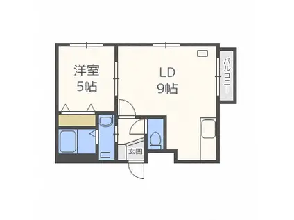 RS4-5(1LDK/3階)の間取り写真
