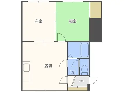 ニューコーポ元町(2DK/3階)の間取り写真