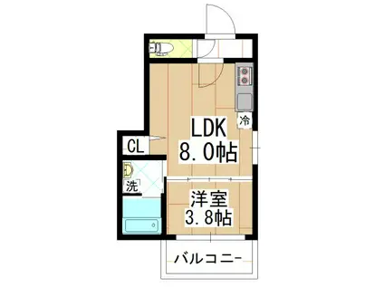 GRAND SUN(1LDK/1階)の間取り写真