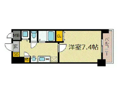 プレサンス心斎橋リベルタ(1K/3階)の間取り写真