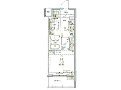 KDXレジデンス池袋ウエスト(1K/7階)の間取り写真