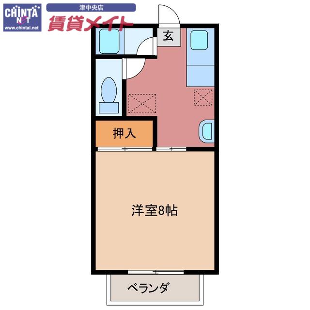 栗真ハイマートエクセル B棟(1K/1階)の間取り写真