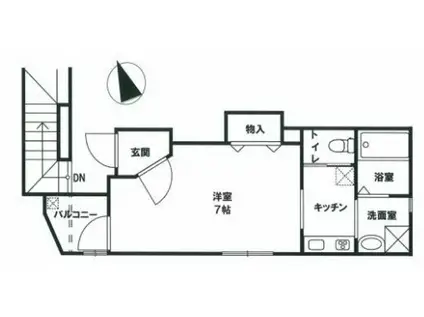 レ・セーナハナブサ(1K/1階)の間取り写真