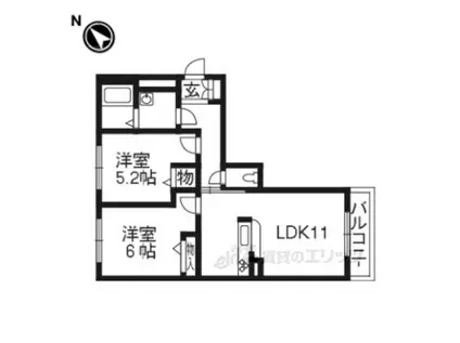 メゾン・ファミール(2LDK/2階)の間取り写真