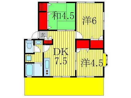 コーポラスNO13(3DK/1階)の間取り写真