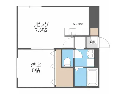 PRESCELTO新札幌(1LDK/4階)の間取り写真