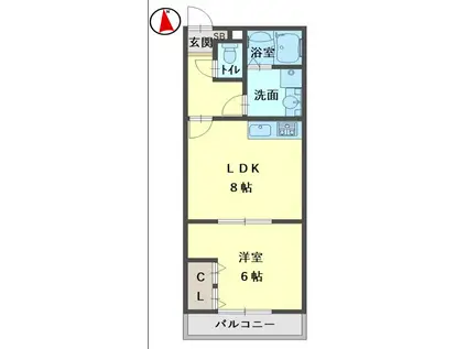 MAISON DE GLYCINE(1LDK/1階)の間取り写真