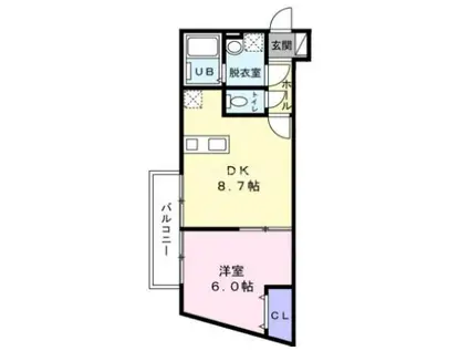 RIVE GAUCHE(1DK/1階)の間取り写真