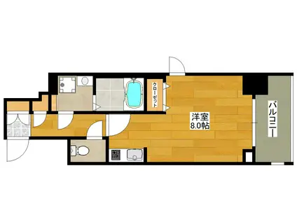 BPRレジデンス江坂(ワンルーム/7階)の間取り写真