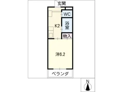 サンハイム森田(1K/3階)の間取り写真