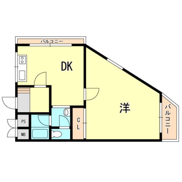 アネックス駒ヶ林(1DK/3階)の間取り写真