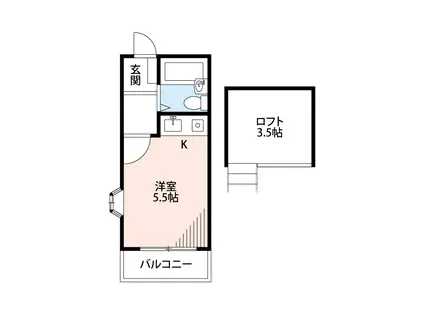 クィーンシップ上大岡II(ワンルーム/1階)の間取り写真