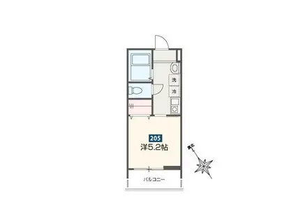 MELDIA新座II(1K/2階)の間取り写真