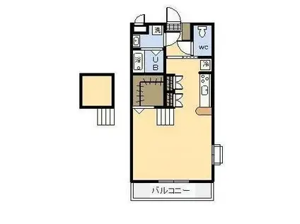 カリフォルニア APT(ワンルーム/8階)の間取り写真