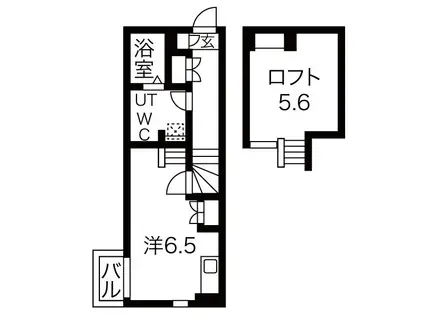 ランドスクエア下市場(1K/1階)の間取り写真