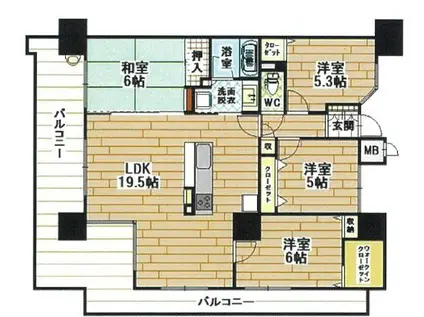 サンパーク折尾学園の丘 サウスリッジ(4LDK/2階)の間取り写真