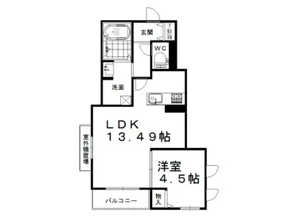 ラルーチェ北堀江(1LDK/3階)の間取り写真